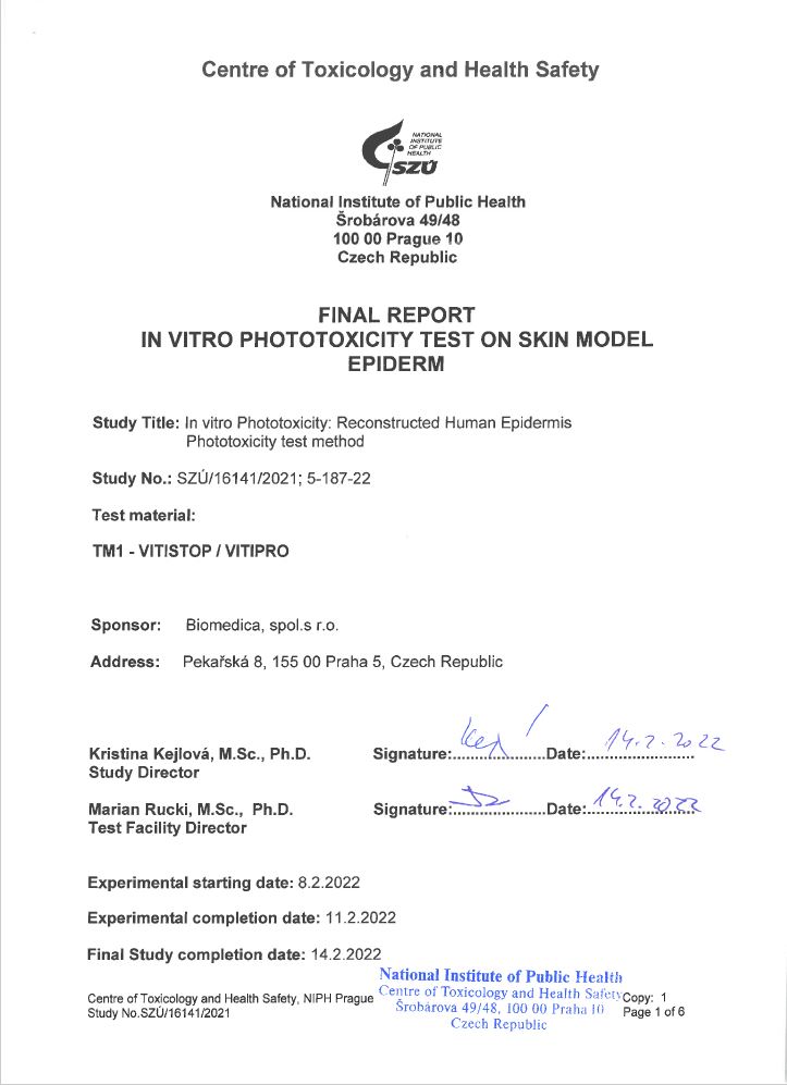 Certifikát Kozmetiky