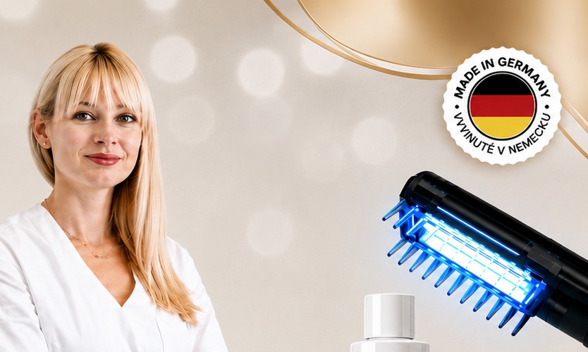 MUDr. Natália Lobotková, odborná garantka Psoriashopu, a UVB lampa Dermalight 311 nm